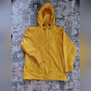 Lands End yellow rain coat